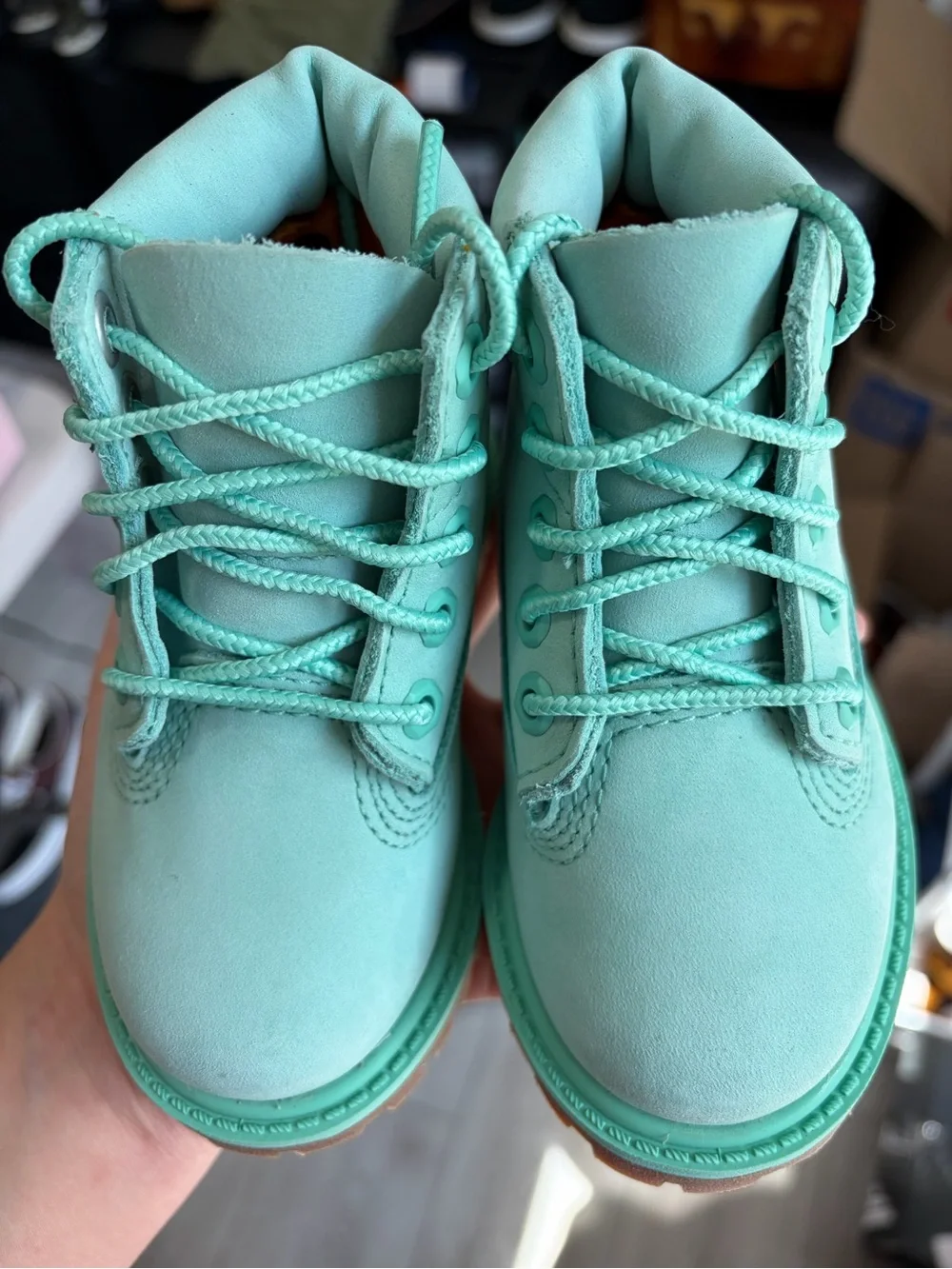 NEW Timberland 50th Anniversary Premium 6” Waterproof Boots Light Green Nubuck